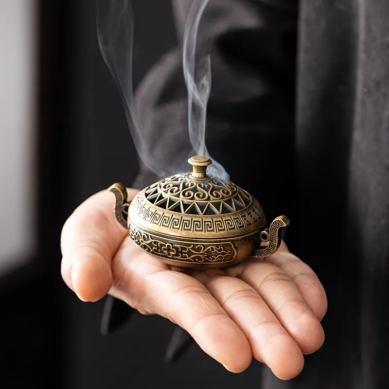 Nepali Style Brass Incense Burner, Metal AromaRelax Holder, Unscented Type For Yoga Meditation Bedroom Space, Home Decor - Prohibited For Sale On T...