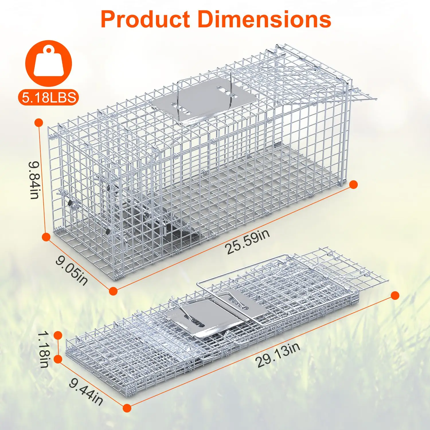 25.59Inch Live Humane Animal Trap