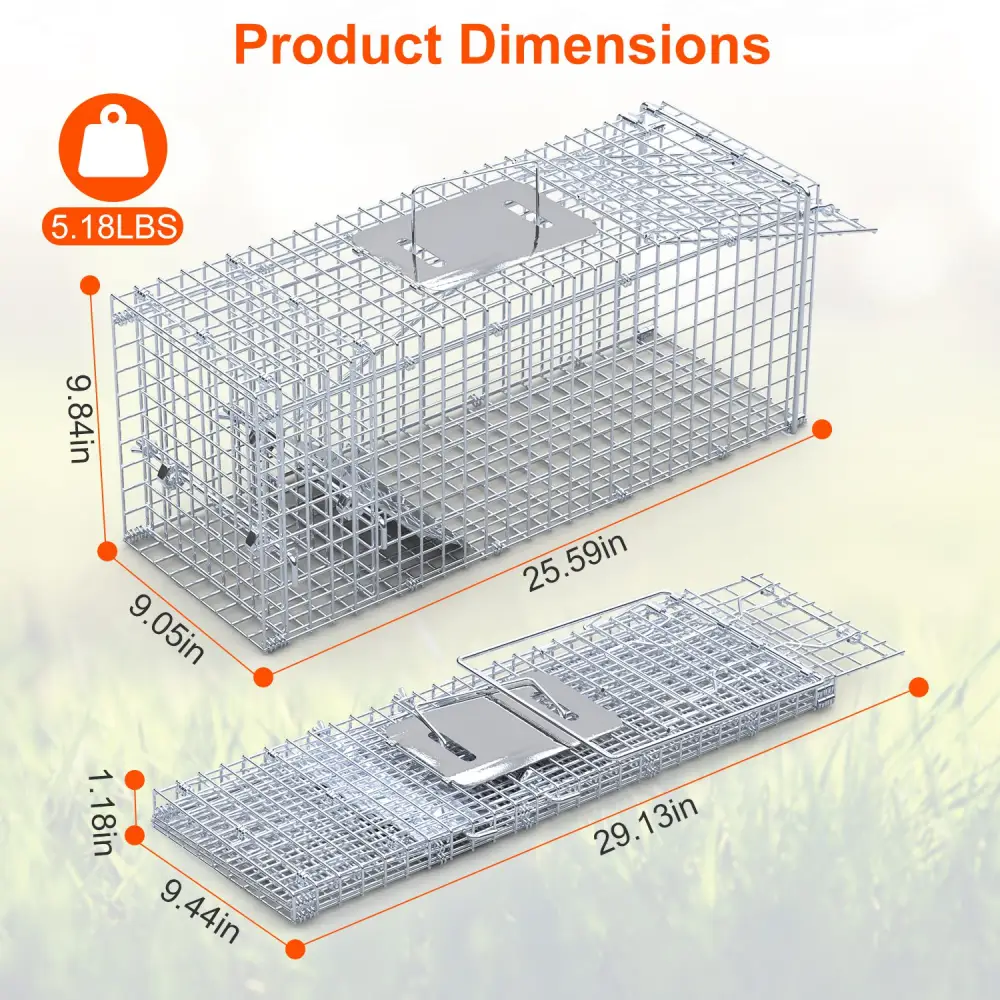 1Pc 25.59Inch Live Humane Animal Trap for Spring Summer