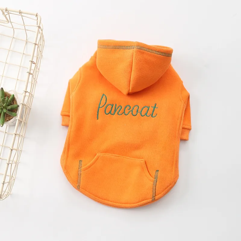 Clothing Cotton Stretch Padded Sweater Pet Clothes - Orange