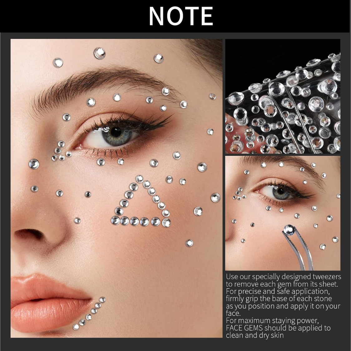 Gem Stickers Face Gems Self Adhesive Face Gems And Pearls For Makeup Festival Jewels For Halloween Rave Accessories Hair Gems Rhinestone Stickers For Face Eye Body Makeup Rhinestones thumbnail 7
