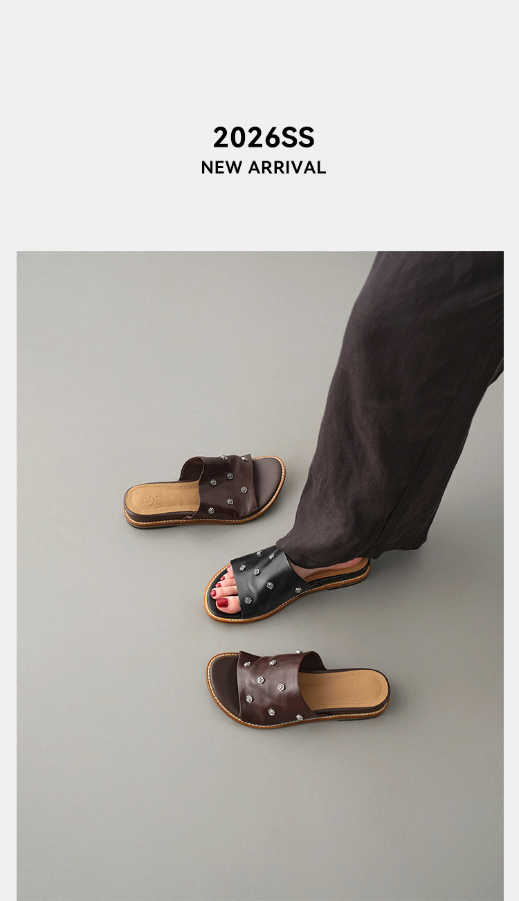 Sarah Express Women's Open Toe Flat Mules Lifestyle