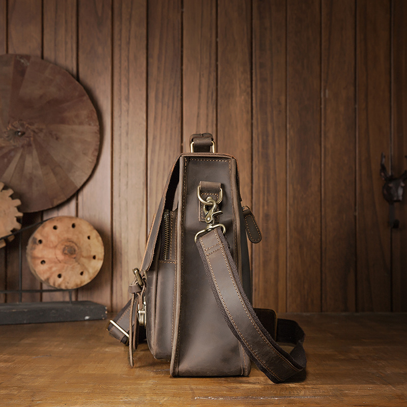 Men's Business Leather Shoulder Messenger Briefcase — foto 3