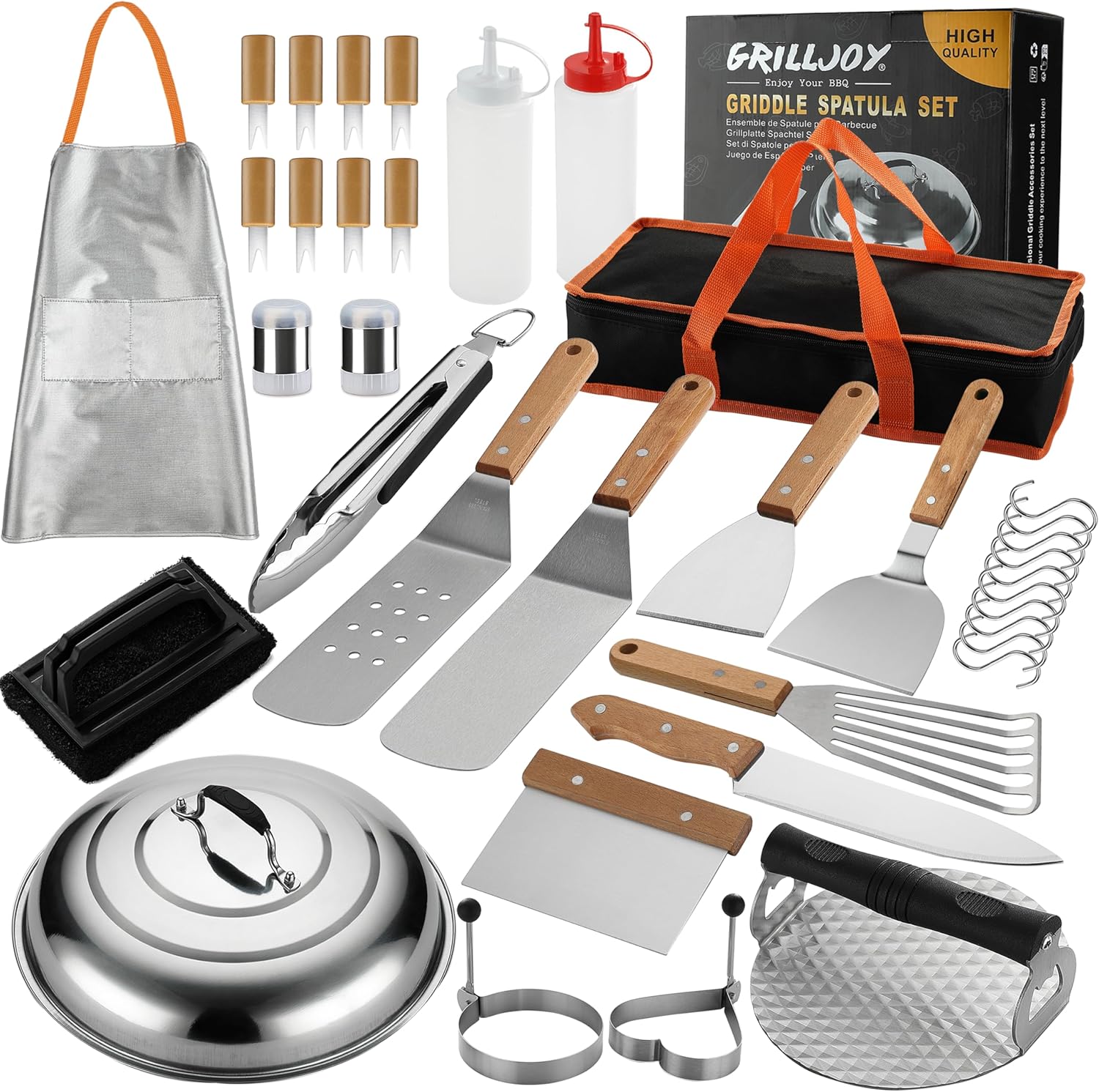 Grilljoy Griddle Accessories Set With Robust Plastic Handle, All-in-One Griddle - Picture 9 of 9
