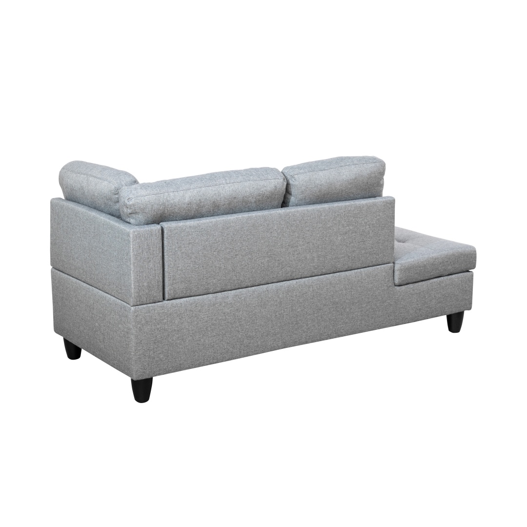Pickup Only--Grey Linen 3-Piece Couch Living Room Sofa Set