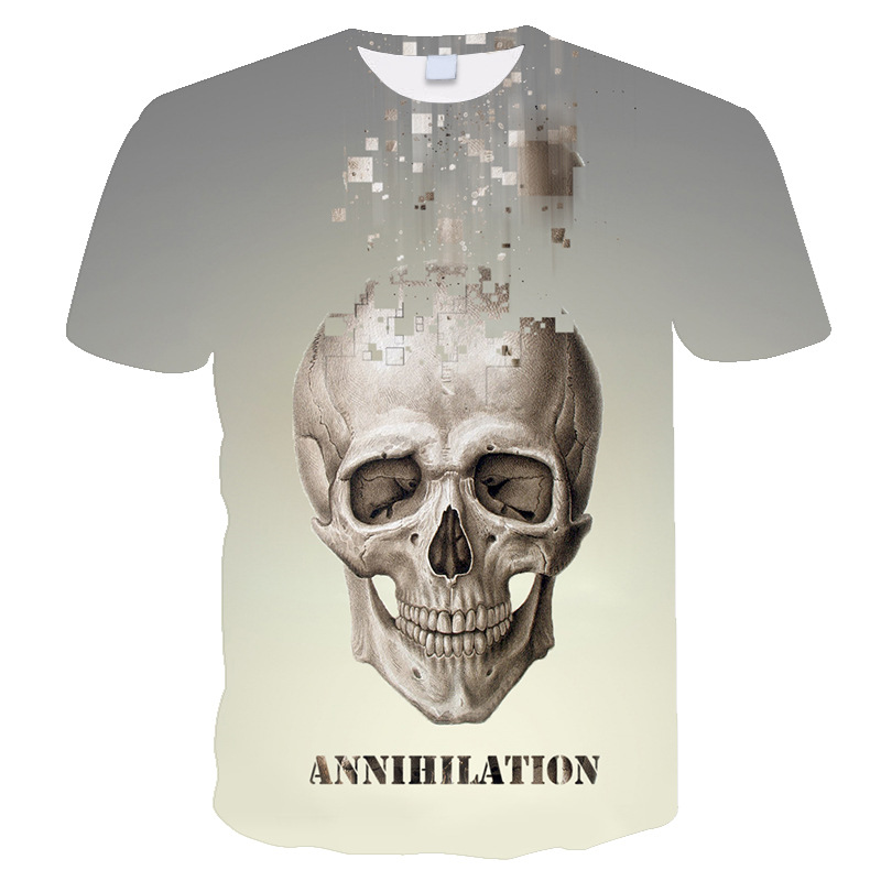 Title 4, Camiseta de caveira com estampa 3D digital, uni...