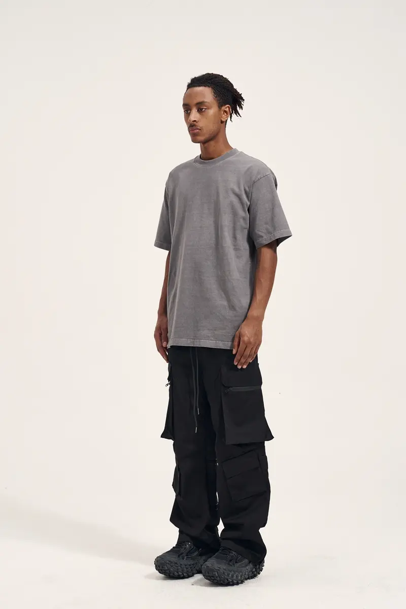 Multi Pocket Retro Velcro Side Zipper Men's Casual Pants