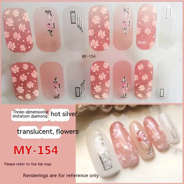 Baking free Gel Three dimensional Nail Stickers Full Paste Waterproof And Durable My154 - Shop at LoveMi
