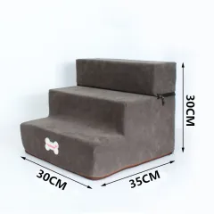 Pet Stairs Steps Cat And Dog Climb Stairs 3 Stairs Pet Bed Stairs - Dark Grey - View 1