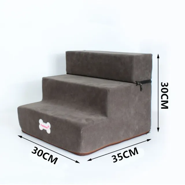 Pet Stairs Steps Cat And Dog Climb Stairs 3 Stairs Pet Bed Stairs Dark Grey - Shop at LoveMi