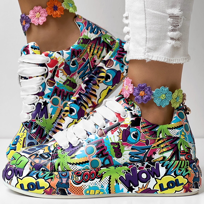 thick-sole lace-up sneakers