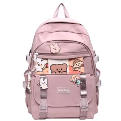 Ins Japanese Cute Girl Large-capacity Backpack - Pink - View 1