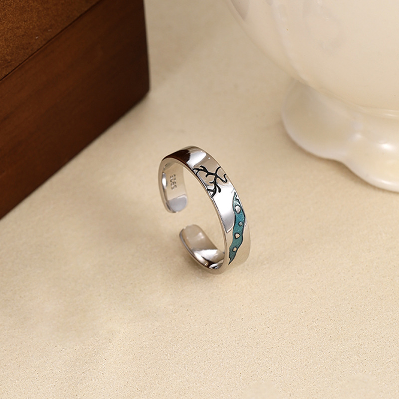 S925 Sterling Silver And A Deer Under The Banyan Tree Have Your Lover Ring