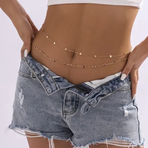 Jewelry Versatile Fashion Sequin Thin Chain Waist Women