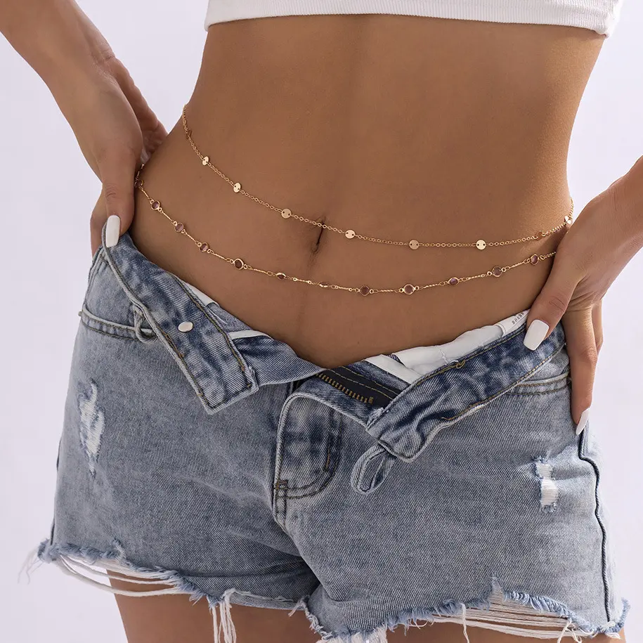 Jewelry Versatile Fashion Sequin Thin Chain Waist Women