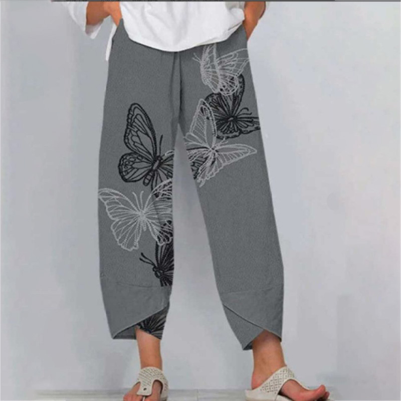 Women's Casual High Waist Thin Elastic  Pants
