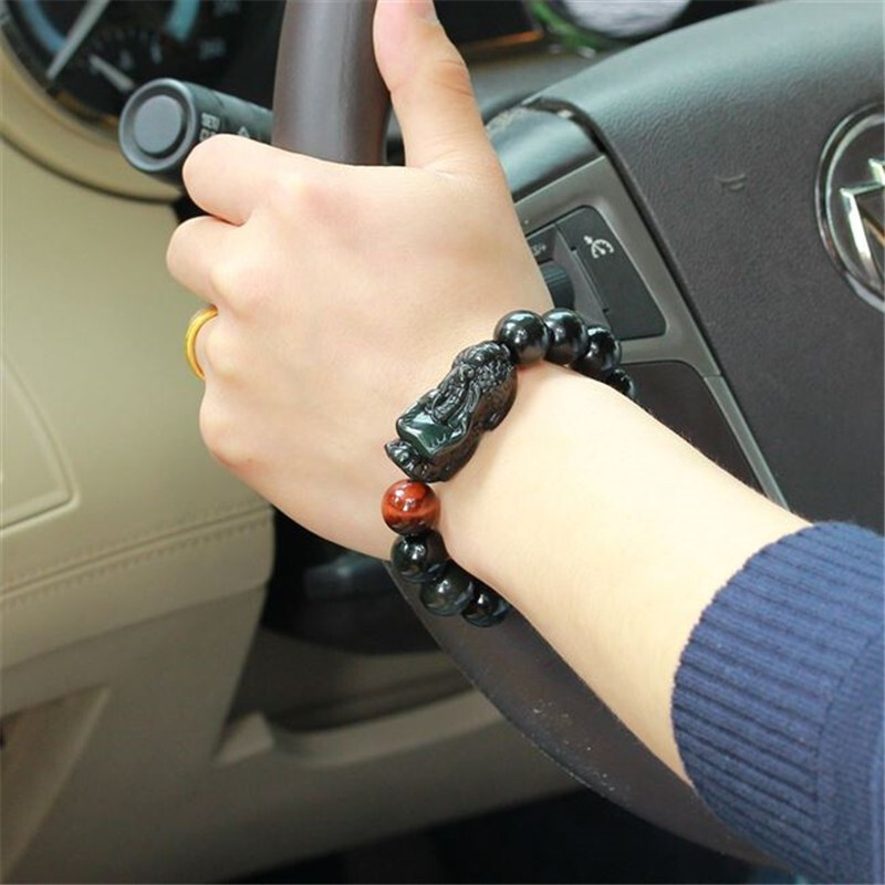 Natural Rainbow Eyes Obsidian Bracelet For Men