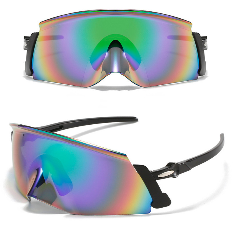 Frameless One-piece Riding Windbreak Sunglasses (Black)