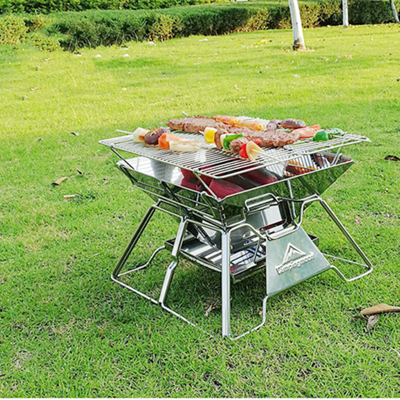 Title 1, 2-3 Person Foldable Barbecue Grill Burner Campi...