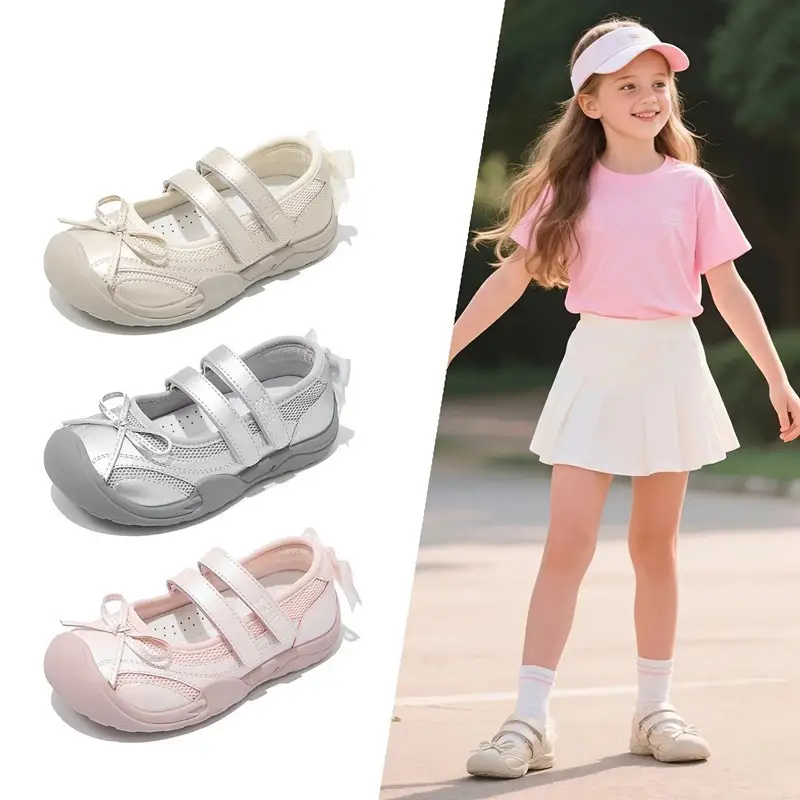 2026 New Summer Girls Ballet Shoes, Mesh Breathable Casual Sneakers For Little & Big Kids