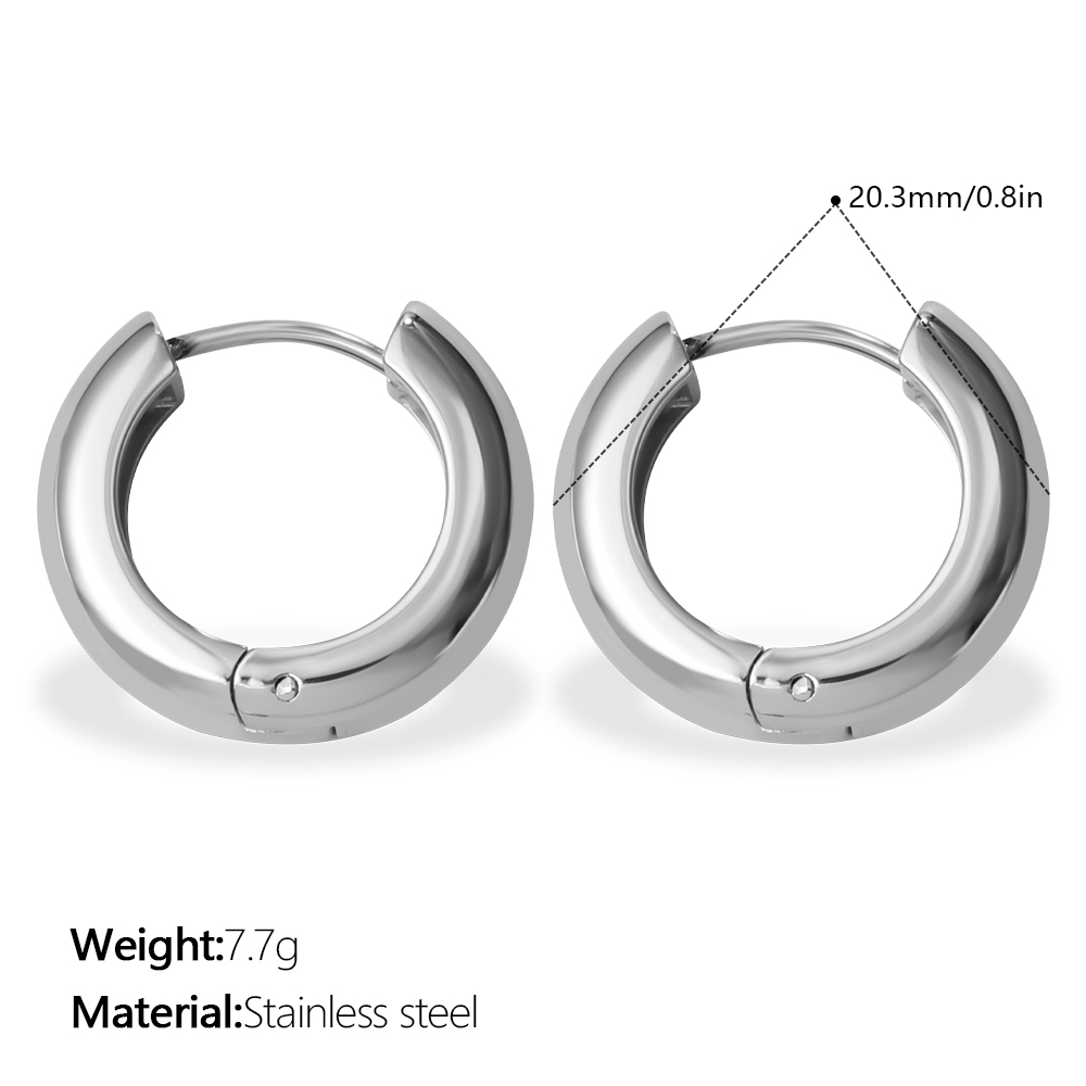 Classic Korean Style, Simple And Smooth Plain Hoop Earrings, High end Minimalist Titanium... thumbnail 3