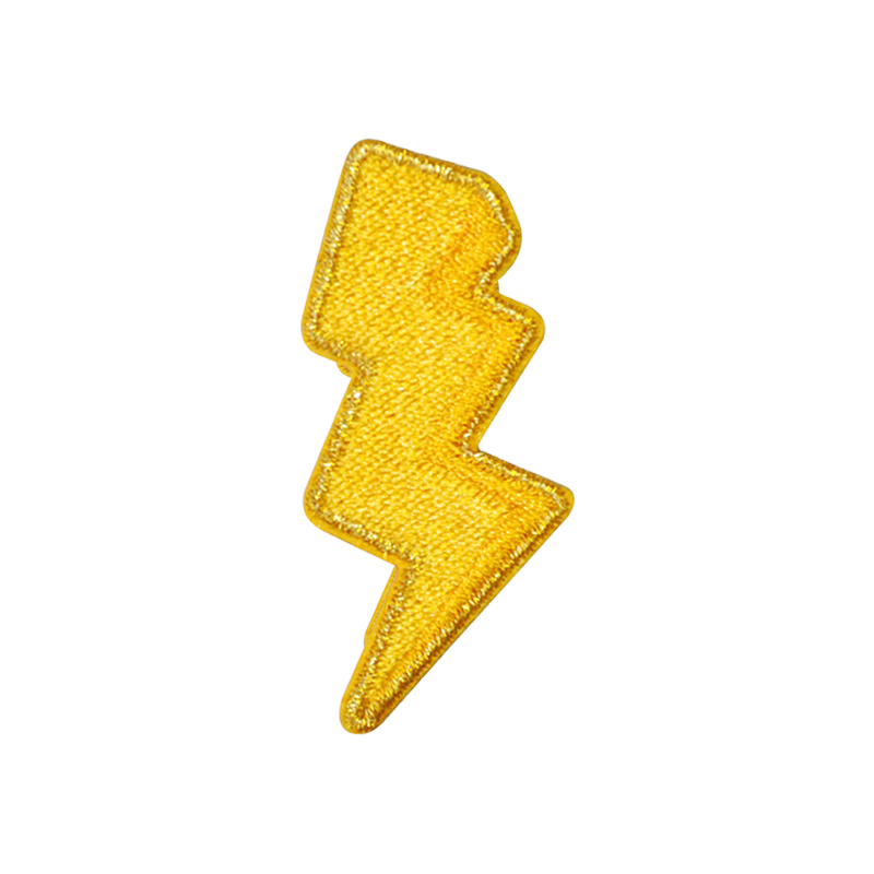 Title 3, Iron Golden Edge Lightning Embroidery Patch