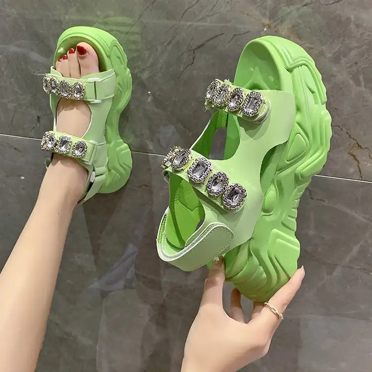 Rhinestone Fairy Style Roman Beach Platform Shoes