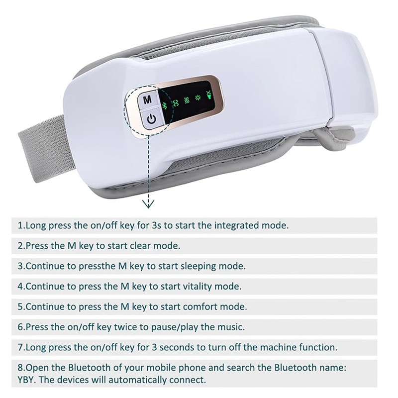 Heated Eye Massager With Vibration Soothing Mask For Relaxation