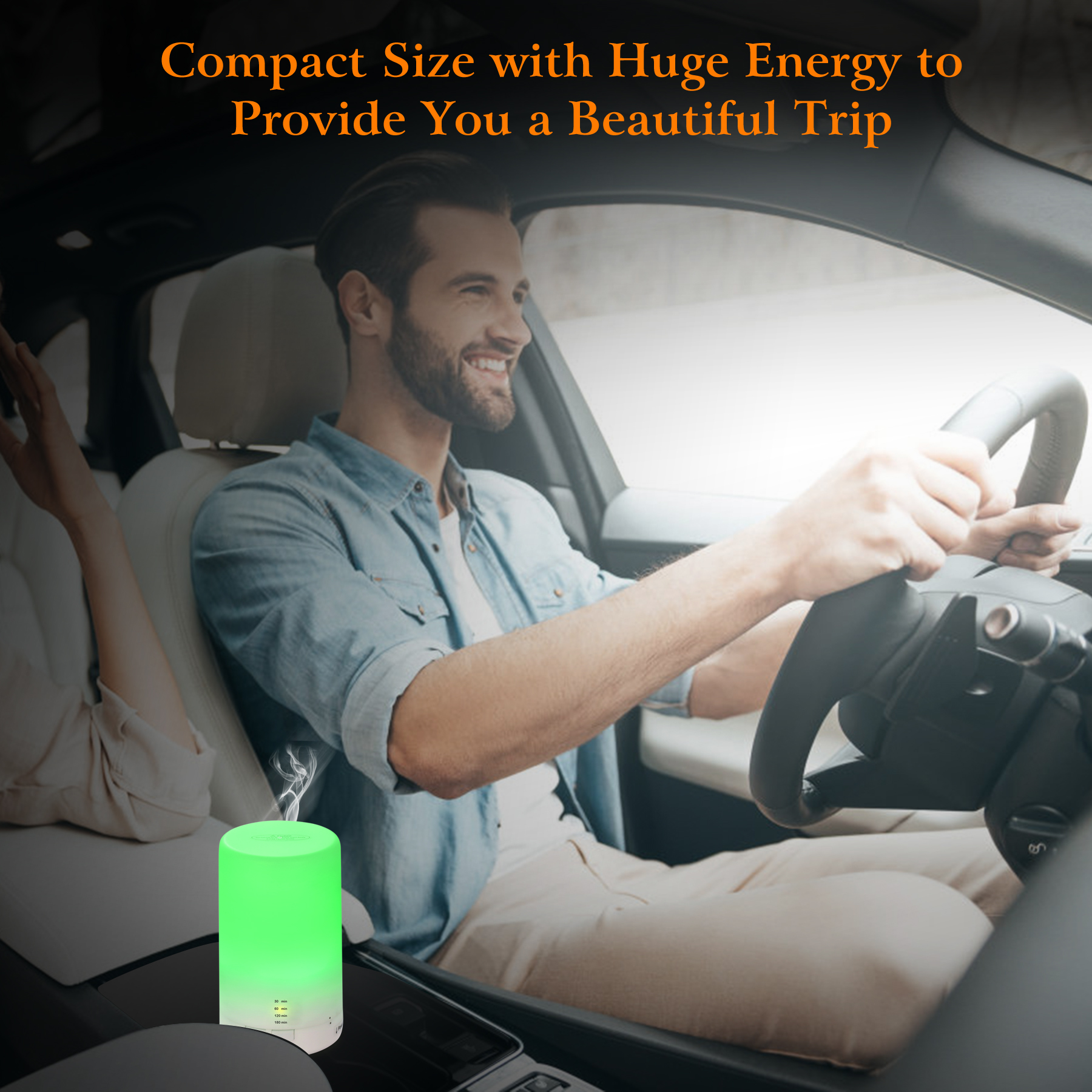1Pc Mini Cool Mist Humidifier Ultrasonic Aroma Essential Oil Diffuser With 7 Color LED Lights 4 Timer Settings For Office Home Room Vehicle Study Yoga Spa — foto 4