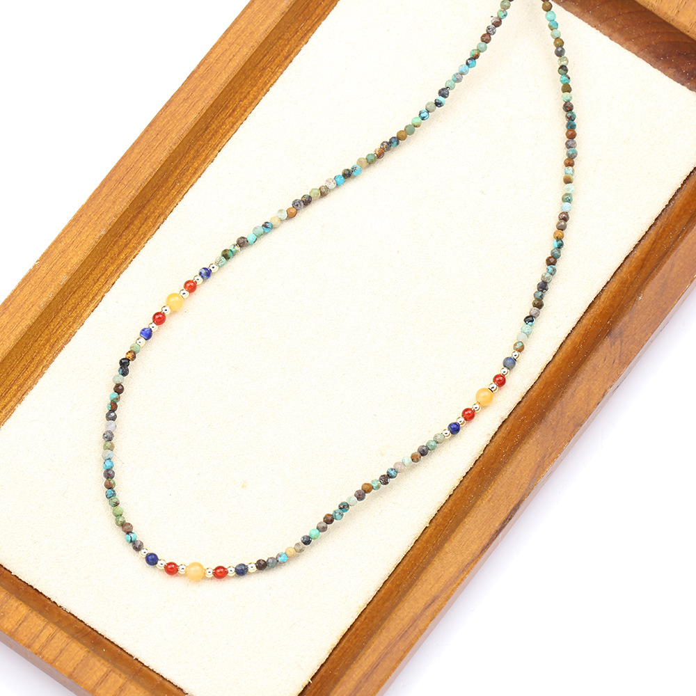 New Cute Simple Broken Silver Necklace Natural Pearl Pendant Colourful Beads Collarbone Chain Women's Accessories — foto 5