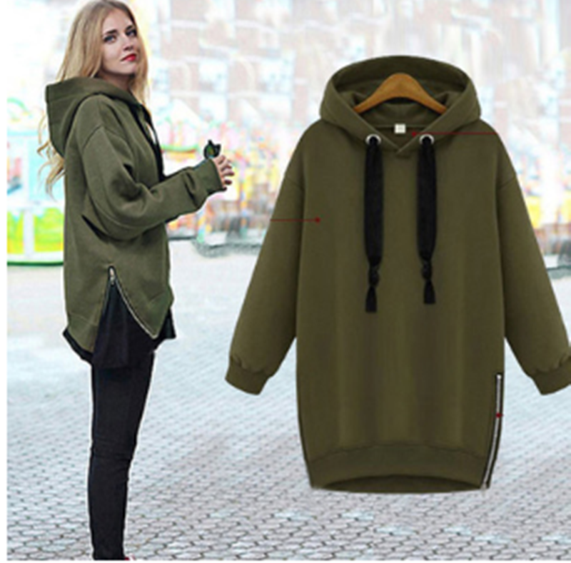 Title 4, Medium Length Hooded Hoodie with Loose Pullover