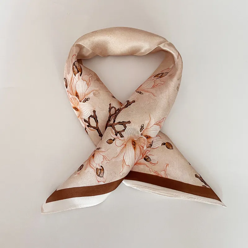 Silk Scarf Women's Spring And Summer New Fashion Professional All-match Printing Satin Silk Small Square Scarf Soft Scarf - Set24
