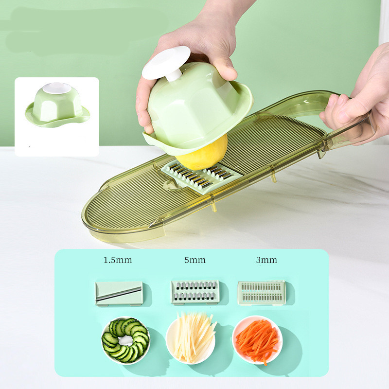 Multifunction Transparent Vegetable Cutter Steel Blade Potato Slicer Fruit Shred