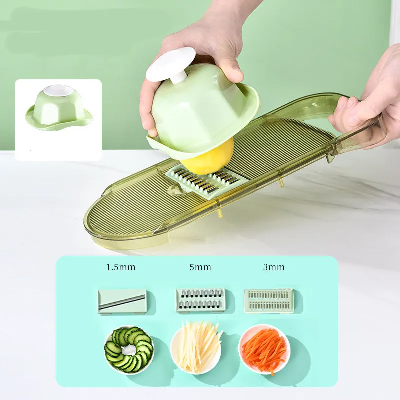 Multifunction Transparent Vegetable Cutter Steel Blade Potato Slicer Fruit Shred Dicing Blades Carrot Cheese Grater Chopper Kitchen Gadgets - Venee...