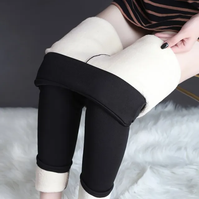 Oversized Cashmere Tight Thermal Pants Autumn And Winter Cashmere Leggings For Women Black - Shop at LoveMi