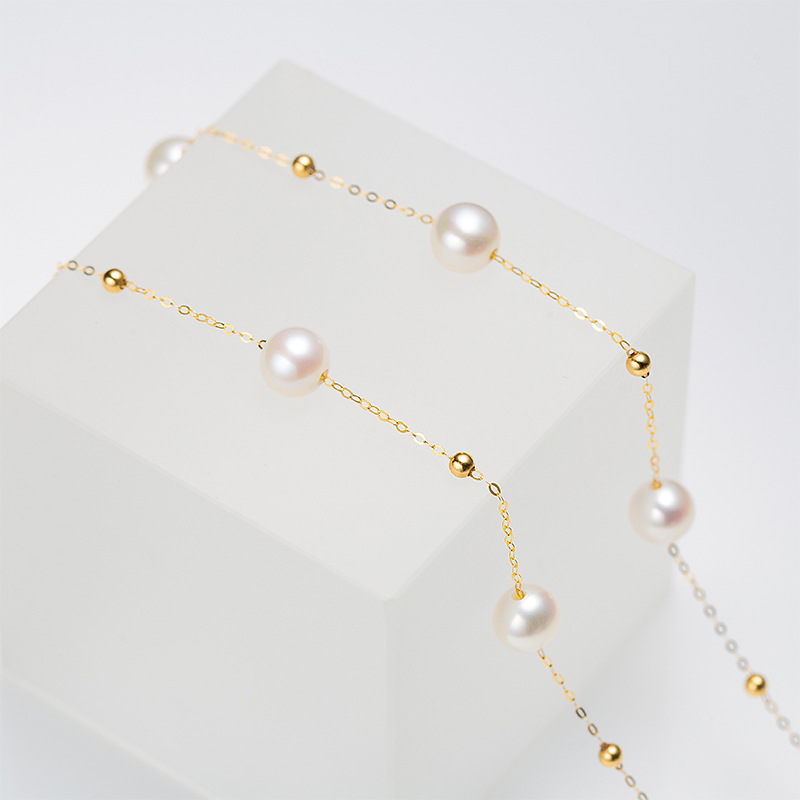 Title 2, Handmade Starry Natural Freshwater Pearl Necklace