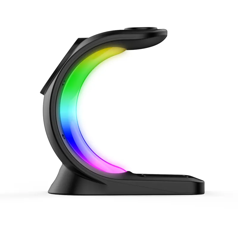4 In 1 Magnetic Wireless Charger Fast Charging For Smart Phone Atmosphere Light Charging Station For Airpods Pro I-phone Watch – image 6