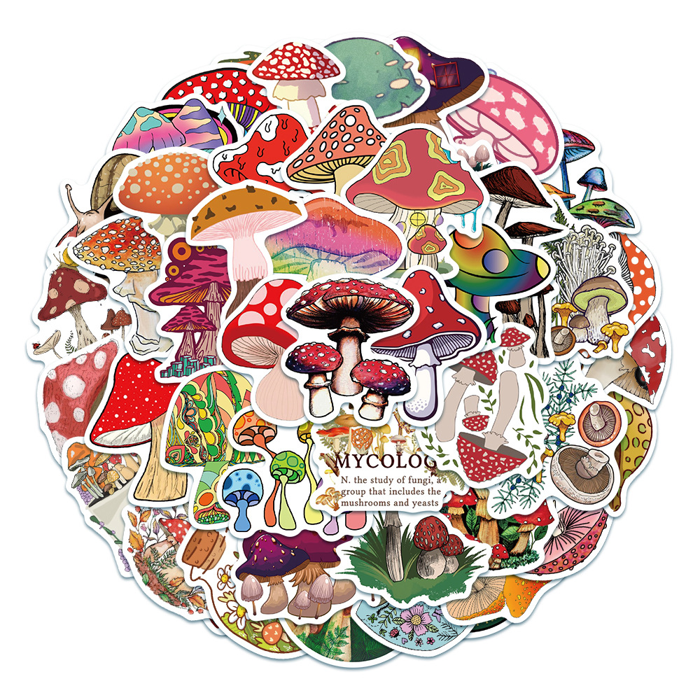 Plant & Mushroom Stickers Set 50Pcs