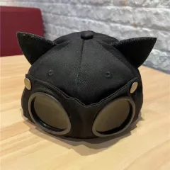 Mars Cartoon Pilot Hat With Sunglasses - Black - View 1