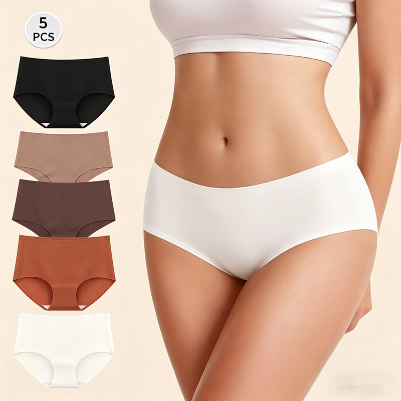 Women's Plus Size Ice Silk Seamless Underwear A Class Breathable Sports Low Waist Nylon Modal Thong Panties