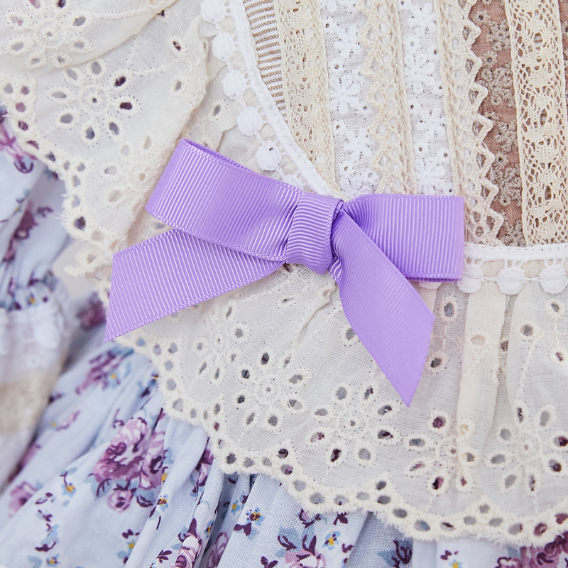 Purple Floral Court Girls Princess Dress Spain