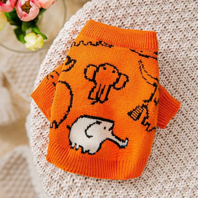 Knit Sweater Autumn Winter Puppy Clothes Orange - Shop at LoveMi