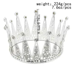 Fashion Bridal Hair Accessories Alloy Hollow Diamond Crown - Silver - View 1