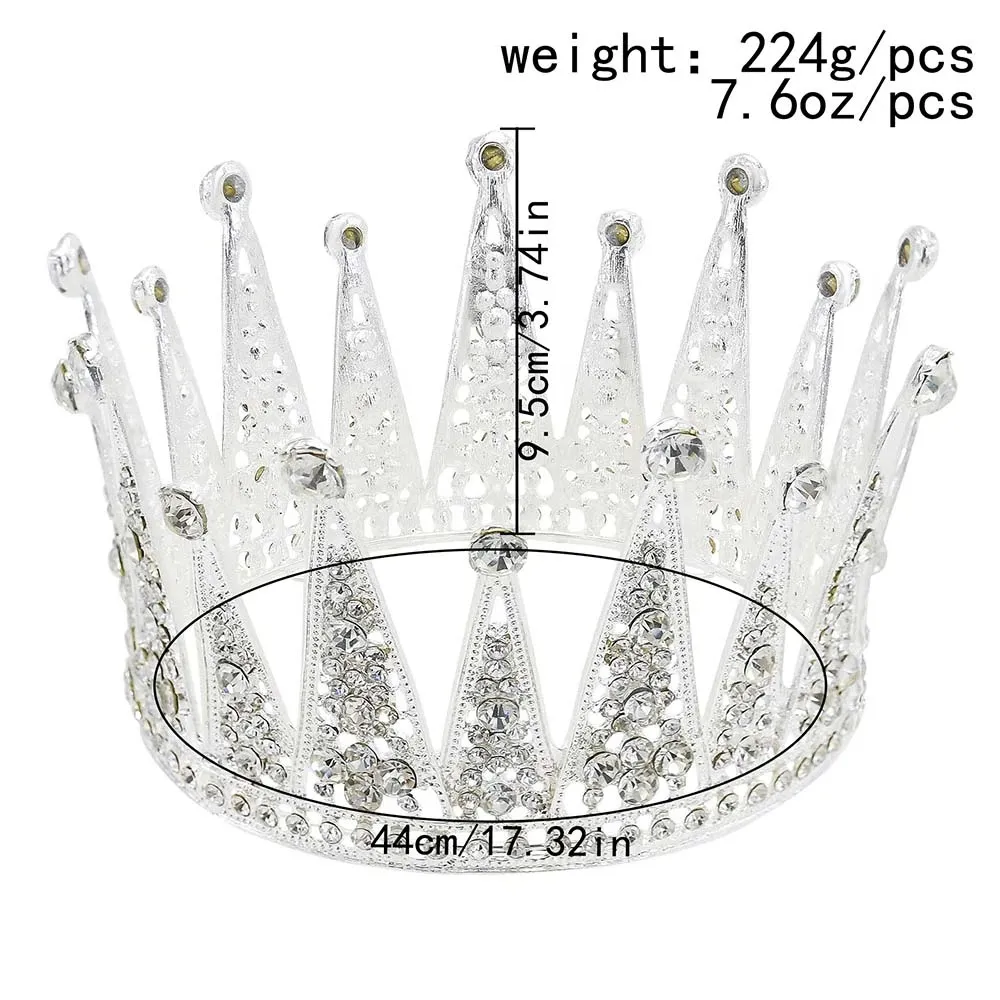 Fashion Bridal Hair Accessories Alloy Hollow Diamond Crown - Silver