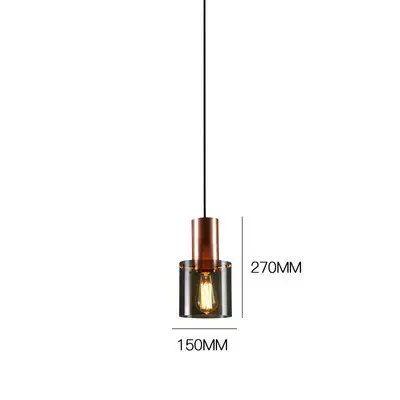 Electroplating Smoky Glass Bar Small Chandelier Bedside