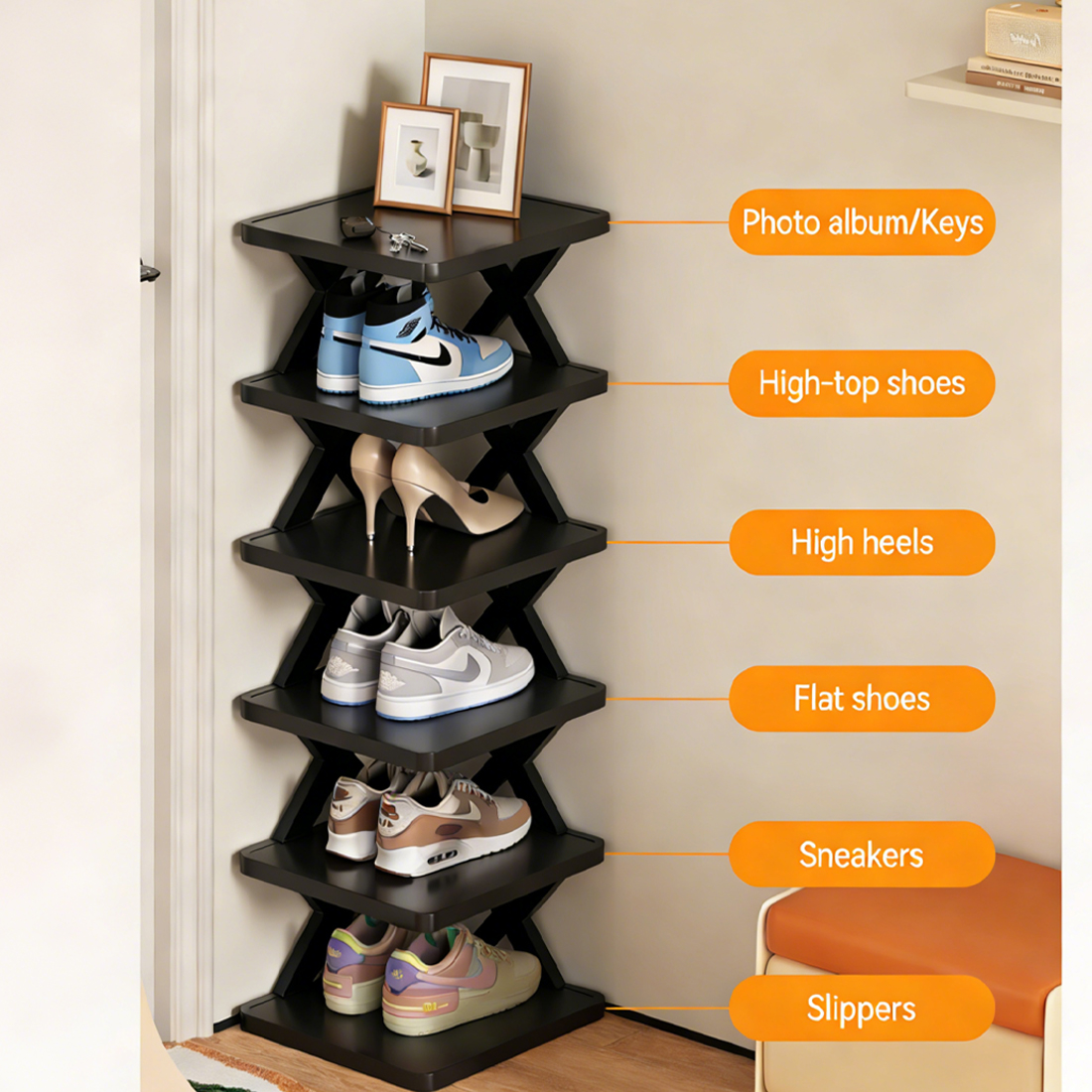 Multi-layer Shoe Rack, Small And Narrow, Simple Shoe Rack For Front Door Storage