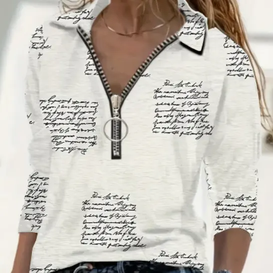 Casual Loose Long Sleeve Polo Shirts Tops for Spring