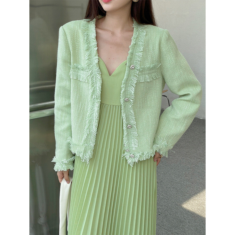 French Temperament Green Tweed Small Fragrance Jacket