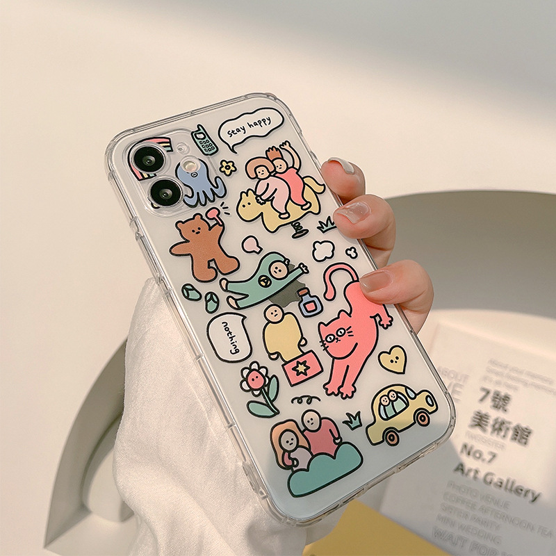 Title 7, Ins Funny Cat Phone Case Przezroczysty Tpu Crea...