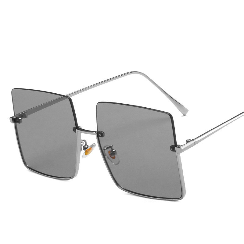 Title 2, Half-Frame Metal Trimmed Square Sunglasses